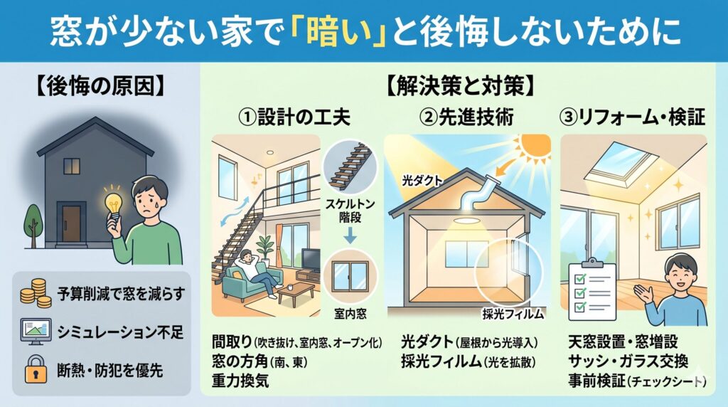 窓が少ない家 暗い