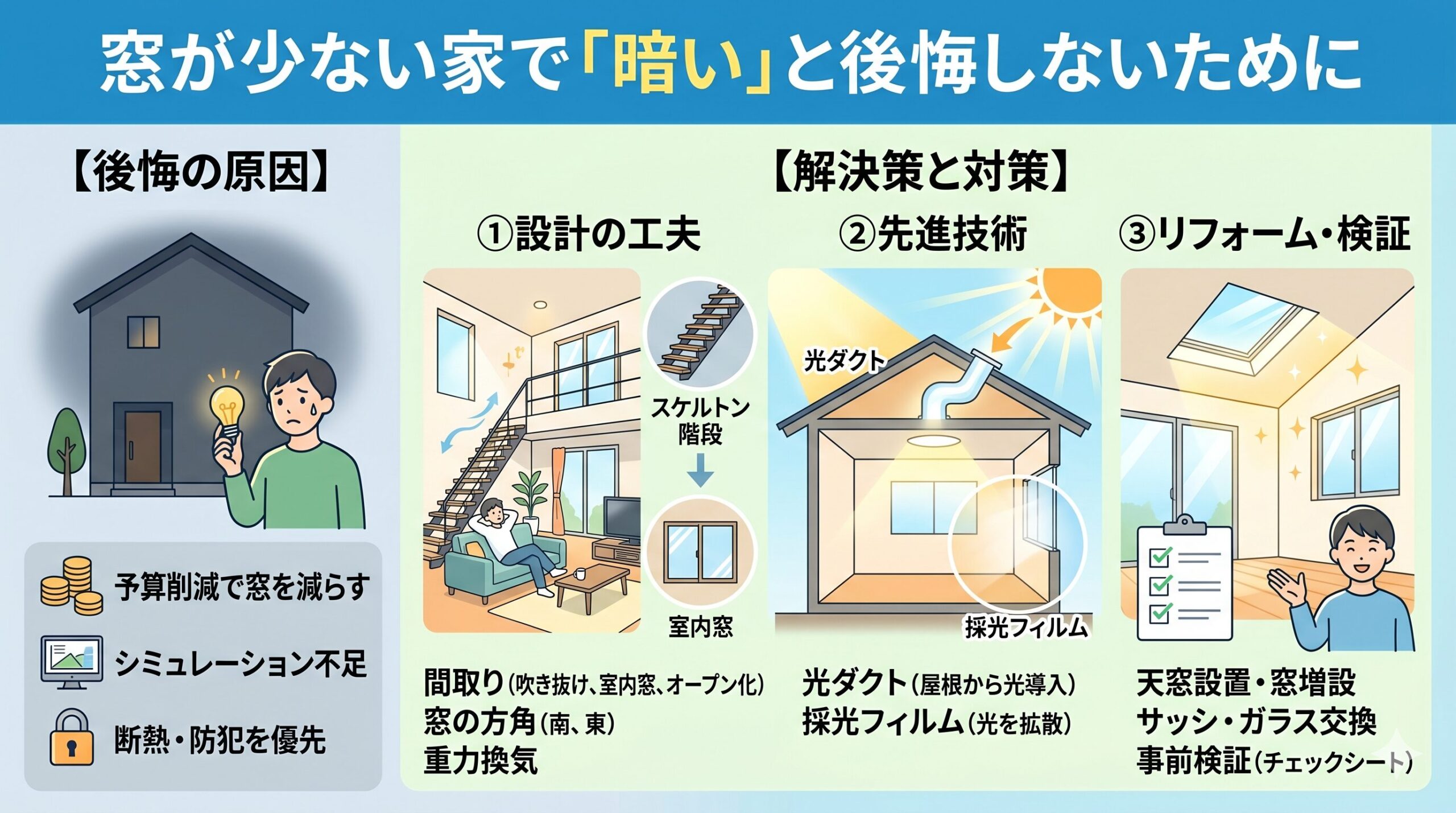 窓が少ない家 暗い